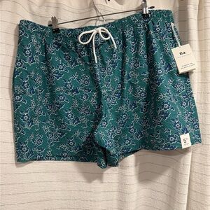 Floral Blue Swim Trunks by RA